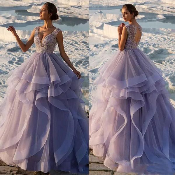 

ruffles wedding dresses princess bridal ball gowns v neck sleeveless lace appliques wedding gowns petites plus size custom made, White