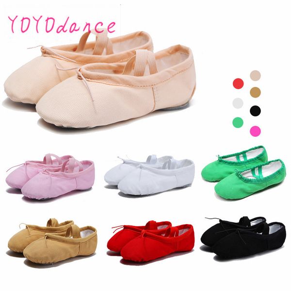 

new arrival 6 color children kids girls quality canvas ballet dance shoes slippers pointe gymnastics