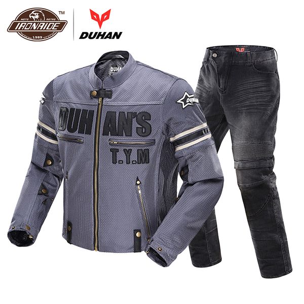 

duhan motorcycle jacket motorcycle pants men's breathable mesh racing riding moto jacket pants clothing men
