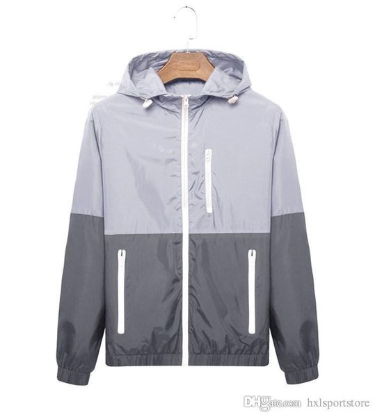 

fashion new long sleeve men women jacket coat autumn sports outdoor plus size windrunner with zipper windcheater men clothing hxl, Blue;black