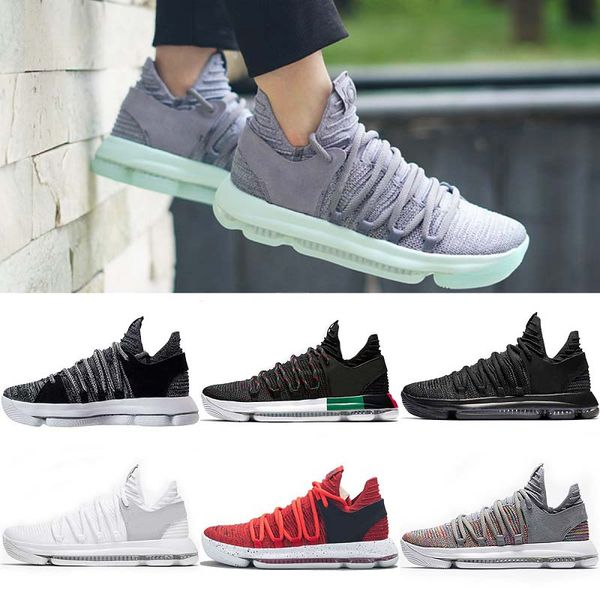 

KD 10 Mens Basketball Shoes Men Designer Sneaker Kevin Durant Elite Sport Sneakers BHM Oreo Triple black White Trainers size 7-12