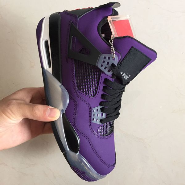 

travis scotts x 4 4s cactus jack iv purple blue basketball shoes sports sneakers authentic basketball shoes size us 40-47