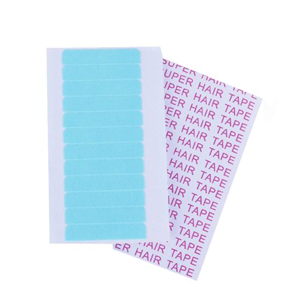 

blue tape,strong tape 4cm*0.8cm double sided tape for skin weft hair extension,2 sheets 24piece waterproof, Black;brown