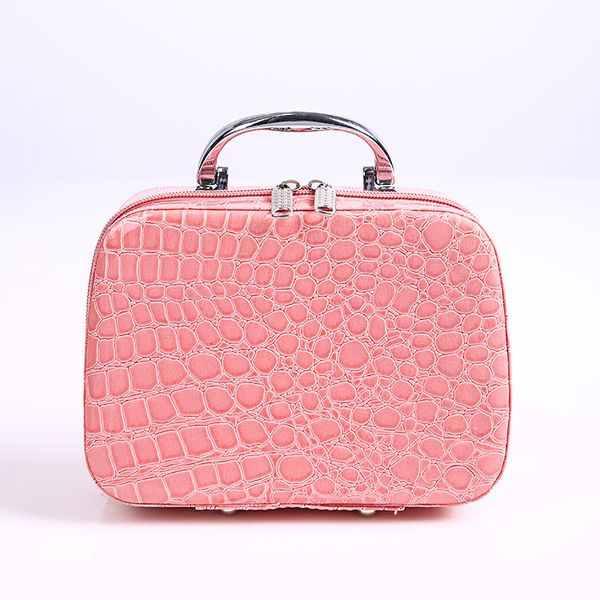 

korean stone pattern cosmetic box with mirror womens cosmetic storage box square zipper portable bag