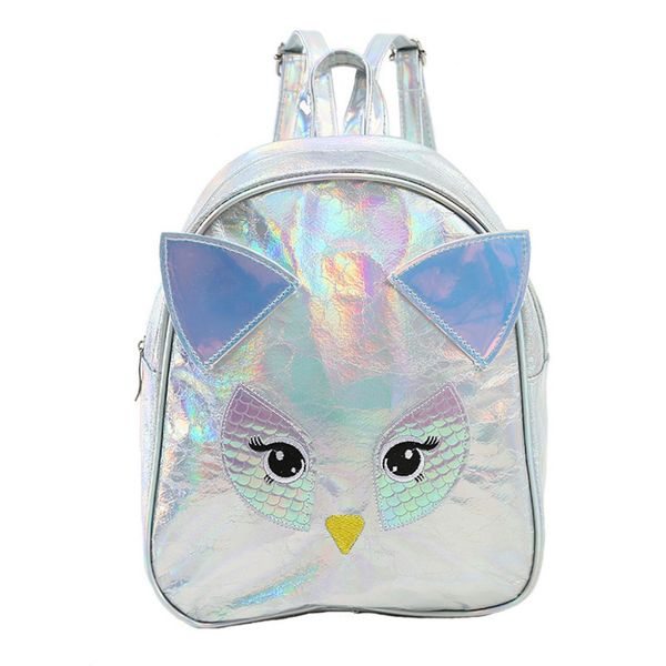 

women girl owl shape laser backpack student solid color travel school bag feminine backpacks travel satchel school bag 10nov 23