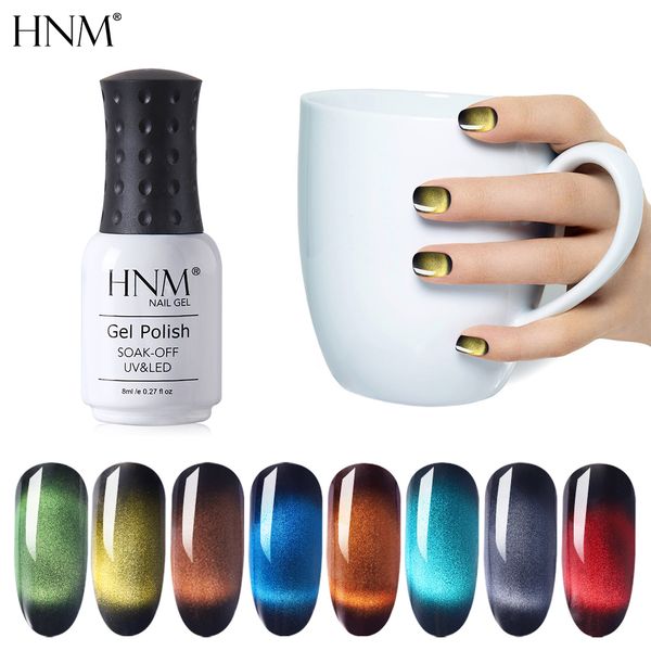 

hnm 8ml gemstone cat eye nail gel polish magnet long last hybrid vernis led lamp semi permanent gelpolish lacquer, Red;pink