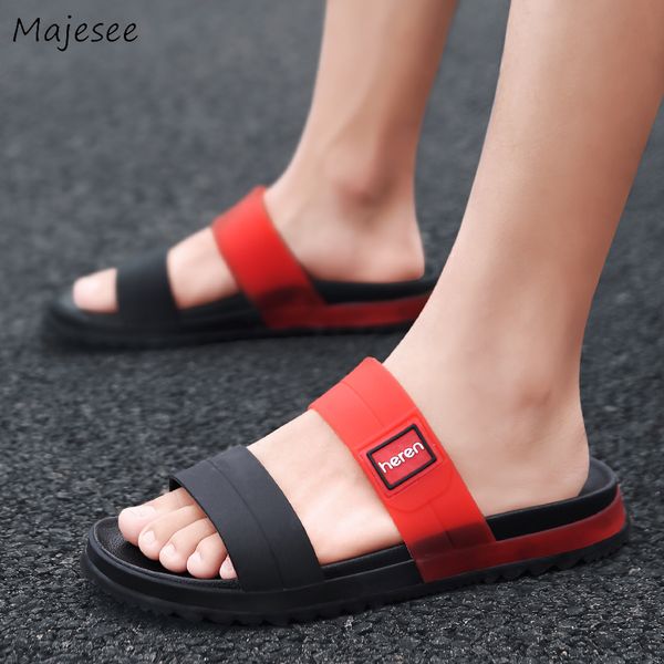 

men's slippers classic korean style non-slip soft bottom all-match outdoor shoes men flat with lightweight trendy simple 2019, Black