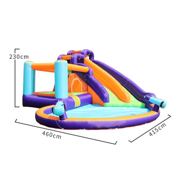 

распыление воды парк с видом на бассейн надувные водные горки для детей семьи использование water slide summer outdoor fun play, включая сог