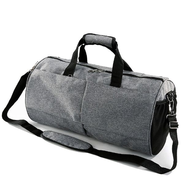 

black/gray shoulder bag cylinder shaped travel bags for men/women handbag travel duffel bags round barrel luggage tote