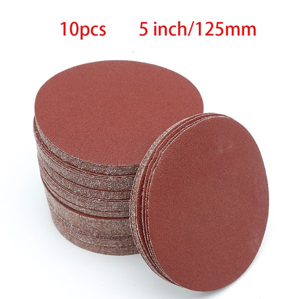 

10pcs 5inch 125mm round sandpaper disk sand sheets grit 40-2000 hook and loop sanding disc for sander grits new