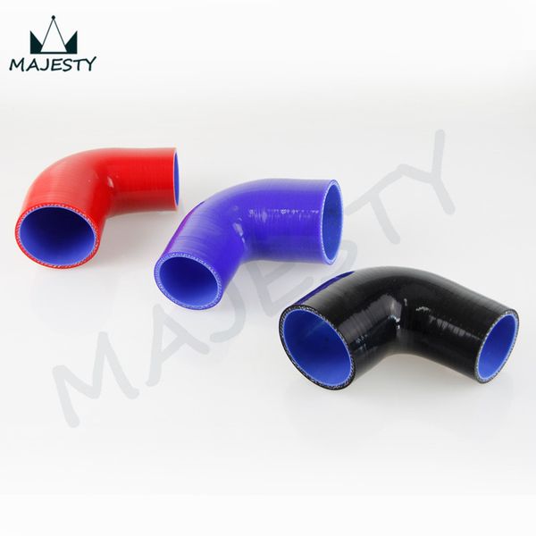 

5 pcs 90 degree racing silicone hose reducer elbow pipe hose intercooler turbo 64mm-76mm black/blue/red