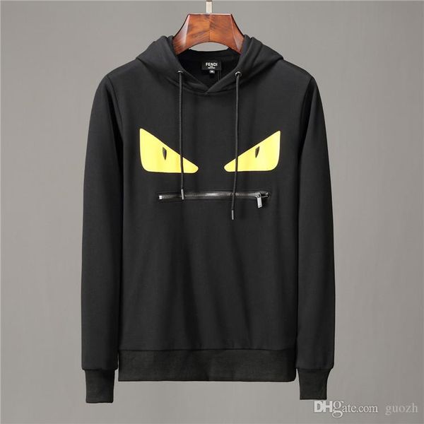 

cute anime eyes design men hoodie brand printed fleece o-neck hoodies sweatshirt casual pullover coat harajuku, Black;brown