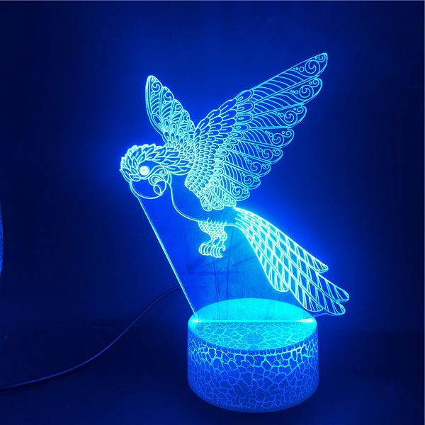 

3d lamp rio adventure the parrot blu the alarm clock base nightlight pretty gift battery powered usb led night light lamp