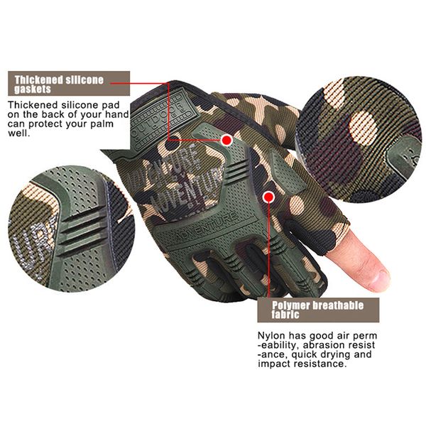 

half finger cycling tactical gloves army green black bike gloves outdoor sports riding hiking breathable tactical gloves