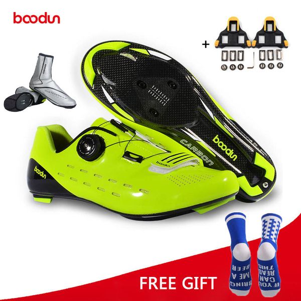 

boodun riding cycling shoes road carbon fiber breathable bicycle shoes athletic racing sneakers bike zapatillas ciclismo, Black