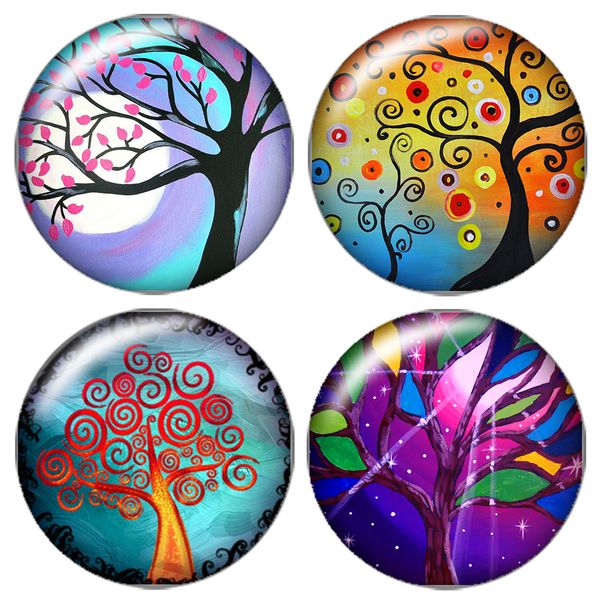 

beauty colorful tree of life 20pcs 16mm20mm25mm round p glass cabochon demo flat back making findings ing, Blue;slivery
