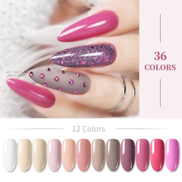 

12pcs/set color uv gel nail polish coat soak off nail gel kit long lasting art varnish, Red;pink