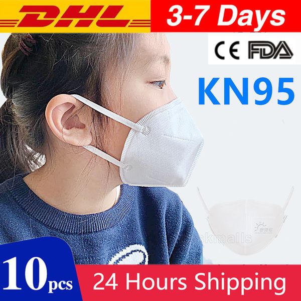 

10pcs children disposable mask kn95 non-woven mask anti-dust flu mask safety masks 99% filtration masks for kids