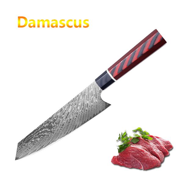 

luokesi 8-inch damascus g10 handle chef knife kitchen household sharp sashimi meat cleaver vegetable meat cleaver