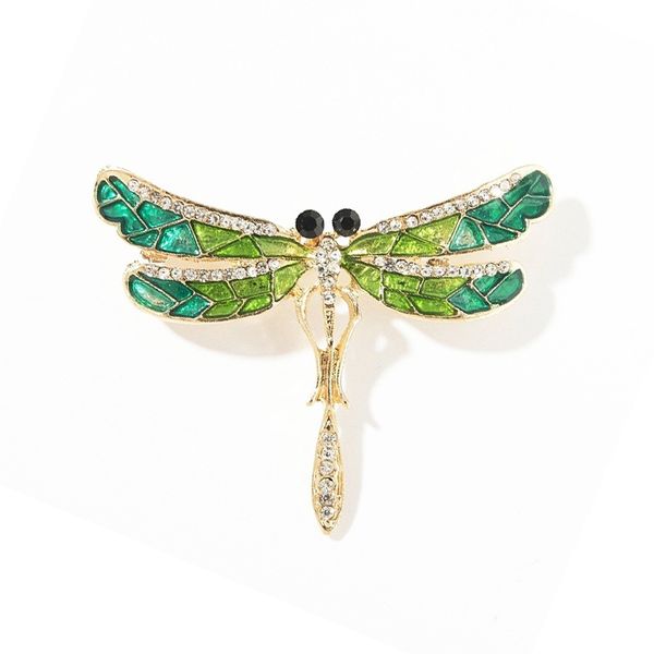 

sale vintage cute dragonfly brooches for women coat crystal men suit pins fashion jewelry, Gray