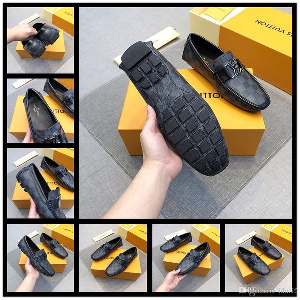

новый 2018 стиль черные кожаные мужские заклепки мокасины дизайнерская мода slip-on мужские туфли ручной работы мужчины курение обувь повсед, Black