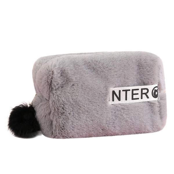 

симпатичный плюшевый косметический мешок хранения молнию сумки карандаш многофункциональные предметы домашнего обихода путешествия хранения