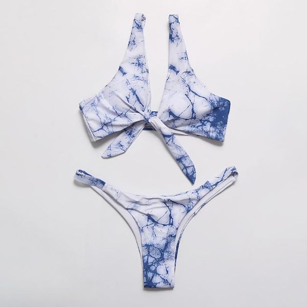 

women's swimming suit bikini swimsuit women's split swimwear fashion bandage marble print swimwear beachwear bickey