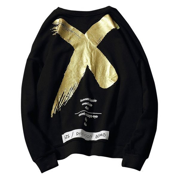 

mens women hip hop hoodie fashion loose hoodies pullover print letter sweatshirts men no hood causal youth couple streetwear, Black