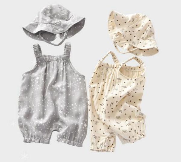 

baby clothing kids Ruffles Sleeveless romper Little Stars Print Suspender 100% cotton baby romper + hat Baby & Kids Clothing