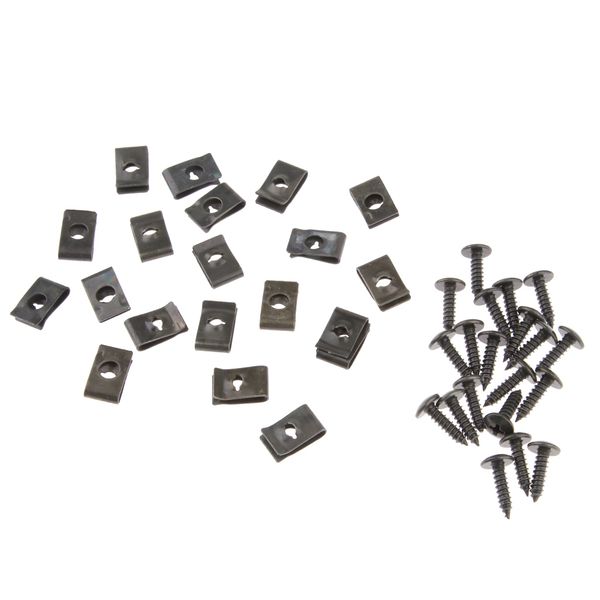 

20x motorcycle scooter atv metal fastener rivet retainers screws and clips