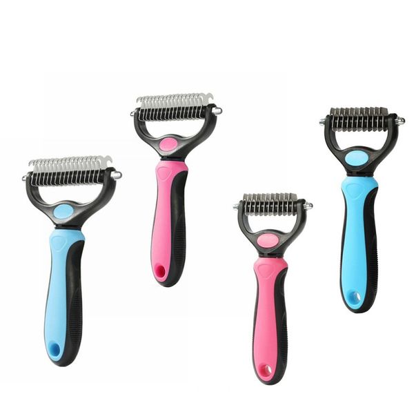 

pet grooming tool undercoat rake for dogs cats de-matting detangling comb for easy mats tangles removing dog grooming