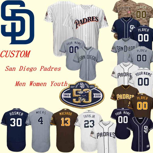 

fernando tatis jr. san diego custom jersey padres manny machado wil myers eric hosmer hunter renfroe ian kinsler garcia paddack hoffman, Blue;black