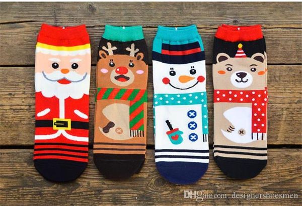 

mens designer fashion socks christmas style cartoon casual male underwear socks winter printed short cotton socks, Black