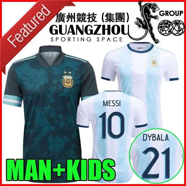 

copa america 2020 2021 argentina soccer jerseys home away messi higuain away icardi kun aguero 20 21 camisetas man + kids football shirts, Black;yellow