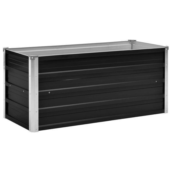 

planter anthracite 100 x 40 x 45 cm galvanized steel garden sets