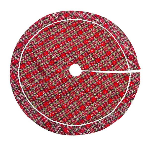 

1pcs christmas tree skirts fur carpet merry christmas decorations for home xmas tree skirts new year decoration plaid