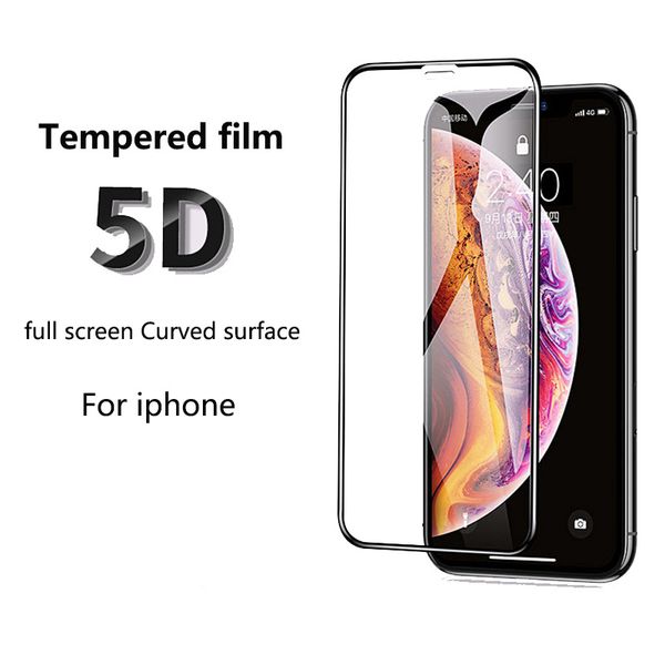 

for iphone 11 pro max xs xr 8 plus 6 7 8 explosion-proof glass film 5d full-screen tempered film 9h belt box
