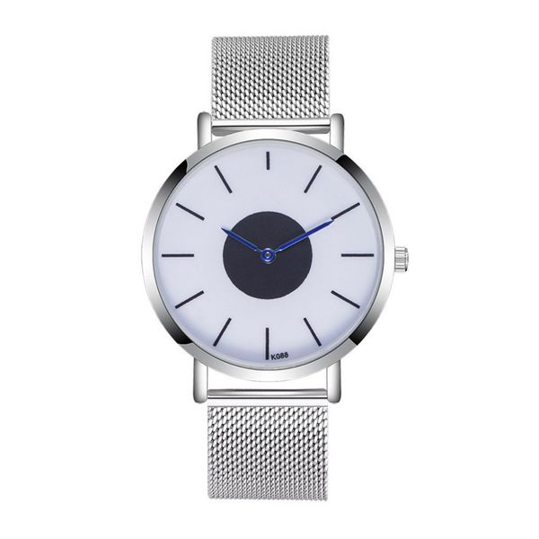 

mesh band casual men watches stainless steel dial quartz watch retro design simple fashion male clock business watch relogio a40, Slivery;brown