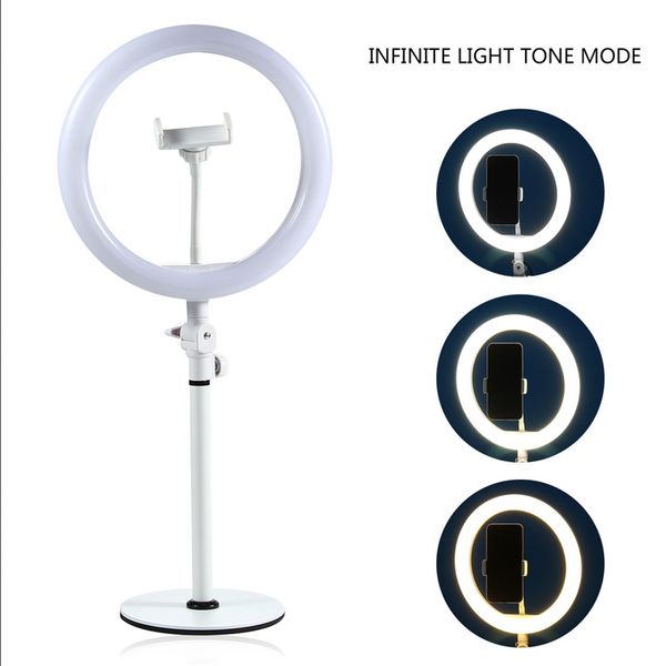 

10" led ring light makeup mirror fill light dimmable lamp studio p phone video live pgraphy selfie with usb cable