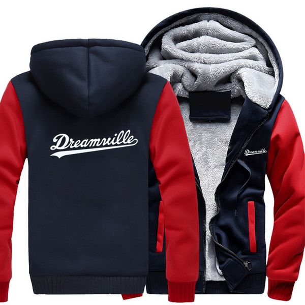 

winter warm black red fleece dreamville thicekn hoodie dreamville dv designer hoodie sweatershirt zipper coat hoodie s-5xl
