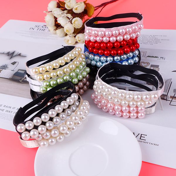 

1pair fashion imitation pearl heels band shoe accessory decoration elastic straps for women shoelaces, Black