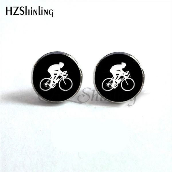 

2019 vintage bicycle earrings bicycle ear studs high wheel bicycle art p glass dome earring gifts women hz4 nes-00117, Golden;silver