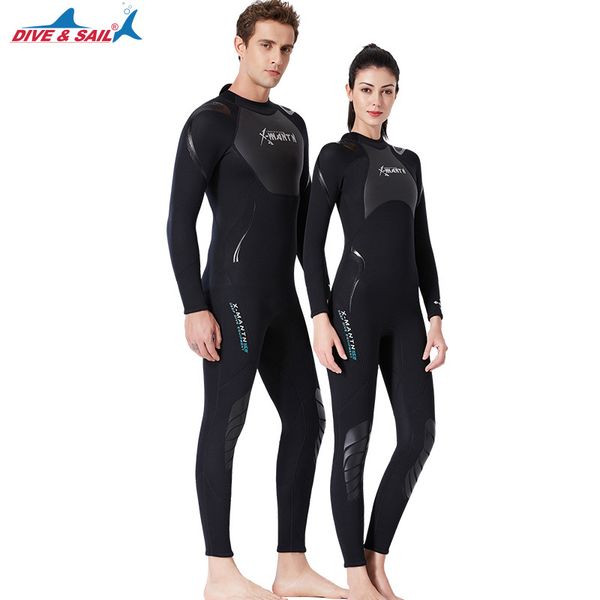 

swim wear wetsuit men women 1.5mm neoprene one piece full diving suits long sleeve swimsuit with back zipper body swimwear for