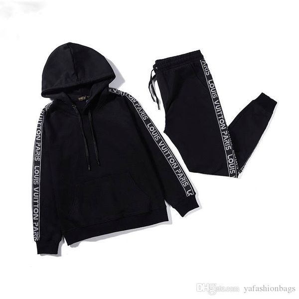 

2019 Дизайнер Tracksuit Men Luxury потовых костюмов осень Марка Мужских Jogger костюмы куртка + брюки Комплекты Спортивных костюмов Hip Hop агрегаты высокого качества