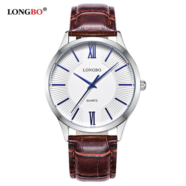 

longbo fashion luxury couple watch men women gifts analog watches reloj hombre waterproof quartz wristwatch montre hombre 80295, Slivery;brown