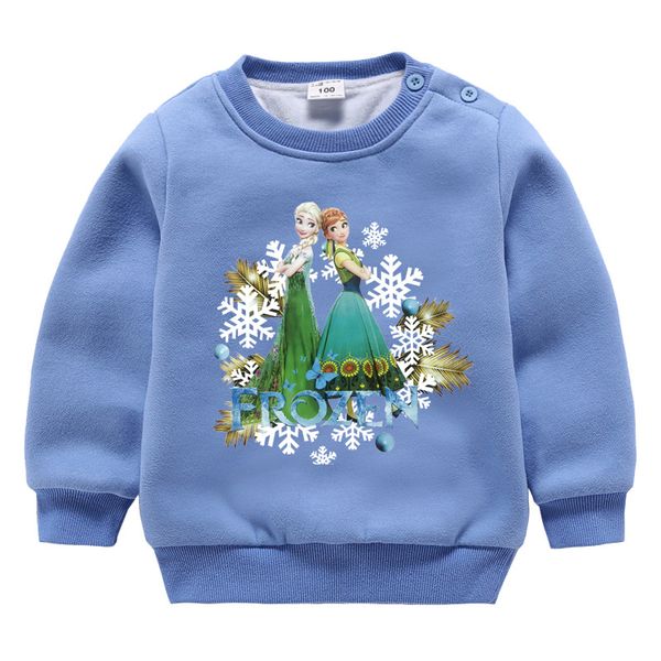 

children winter clothes baby girls sweatshirt kids pullover plus velvet cartoon print sweatshirt long sleeve t-shirt s1204, Black