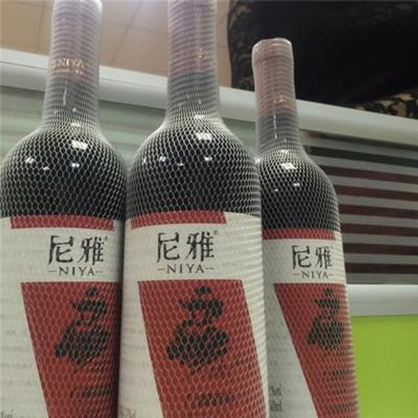 

plastic pe red wine bottle protective net bottle socks bottle sleeve net white in stock