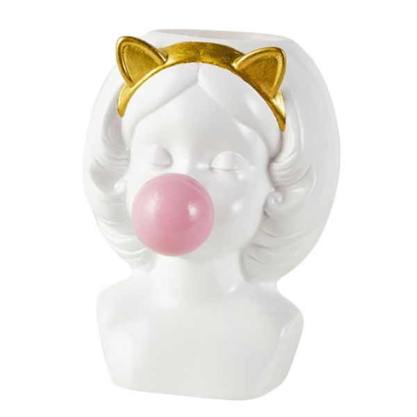 

cute girl blowing bubbles succulent planters vinyl flower pot for home tabledecor, various styles available