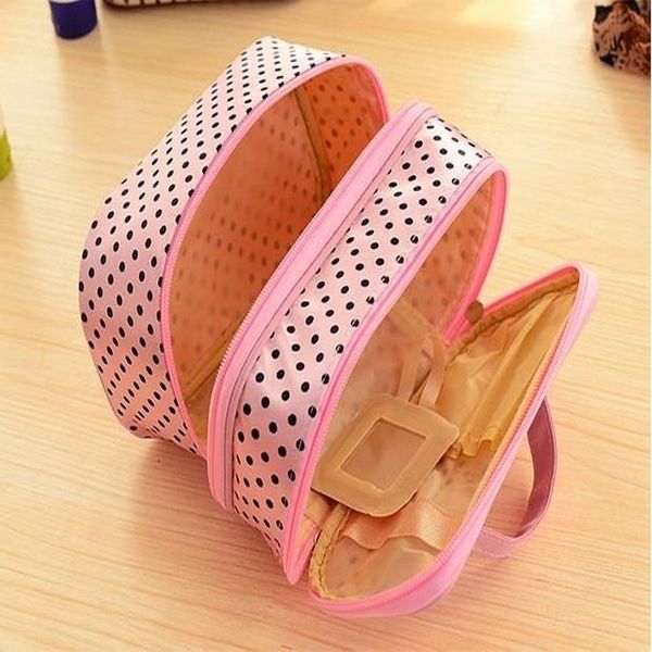 

многофункциональный портативный zipper косметическая сумка dot чехол красоты make up корзинки тас кошелек организатор хранения путешествия м