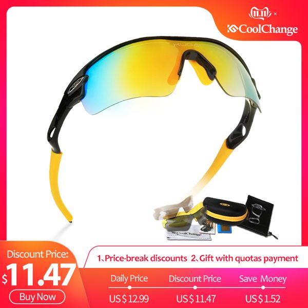 

coolchange 5 lenses polarized cycling sun glasses bike outdoor sports sunglasses bicycle glasses 3 colors mirror frame
